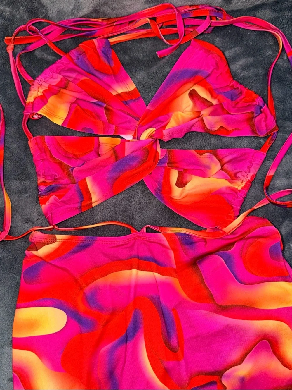 Vibrant Pink & Orange Cutout Maxi Dress - Picture 2 of 4